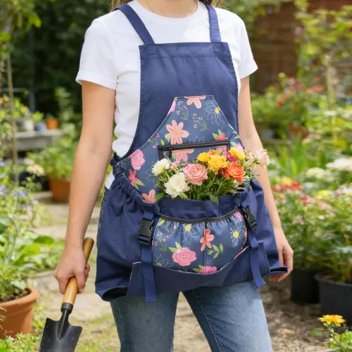 Miniatura 7 de Gardening Apron with Quick Release Pockets for Women and Men, Water Resistant Picking Pouch
