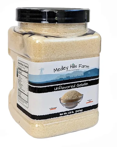 Miniatura 2 de Gelatina sin sabor de Medley Hills Farm 1.25 lbs. en contenedor reutilizable - Agente espesante en polvo de gelatina sin sabor. Fabricado en EE. UU.
