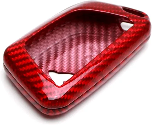 Miniatura 9 de iJDMTOY Funda para llavero de fibra de carbono color rojo brillante, compatible con Chevrolet 2020 en adelante C8 Corvette Stingray Smart Key