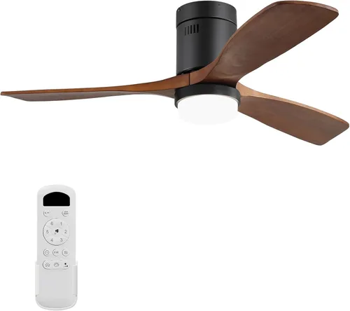 Miniatura 14 de Sofucor - Ventilador de techo de 52 pulgadas sin luces, moderno, de madera maciza, con control remoto, 5000 CFM de alto flujo de aire, motor CC