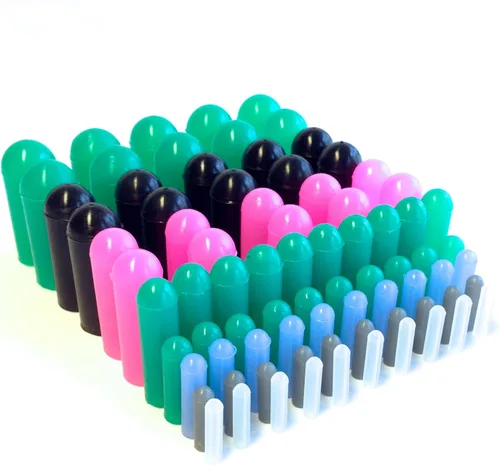 Miniatura 5 de High Temp Masking Supply Juego de tapones y tapas de goma de silicona de 160 piezas, rango de 1/16 a 3/4 pulgadas, para recubrimiento en polvo