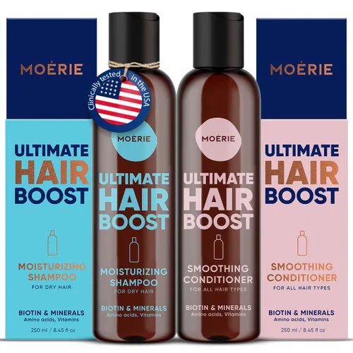 Moerie Ultimate Hair Growth - Juego de champú y acondicionador para el crecimiento del cabello, cabello más largo, grueso, más completo, vegano,