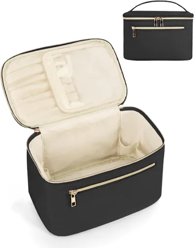 Miniatura 16 de Wandering Nature Bolsa de Maquillaje, Organizador de Maquillaje de Viaje, Estuche de Brochas Cosméticas para Mujeres en Cuero Vegano Ecológico, M
