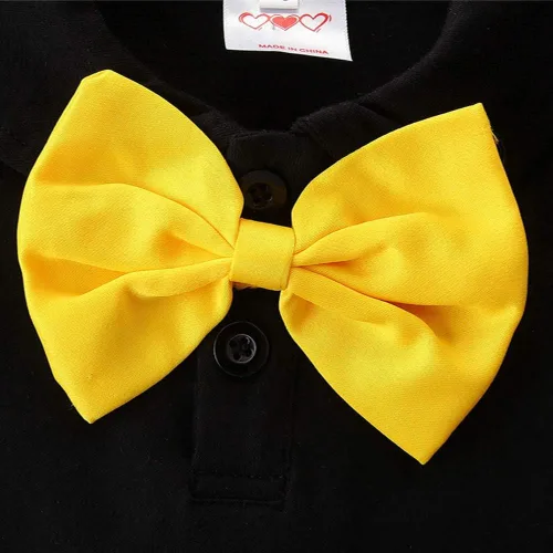 Miniatura 3 de IBTOM CASTLE Conjunto de ropa de esmoquin con moño, para el primer cumpleaños, para niños, caballero, formal, con corbatín y pantalones