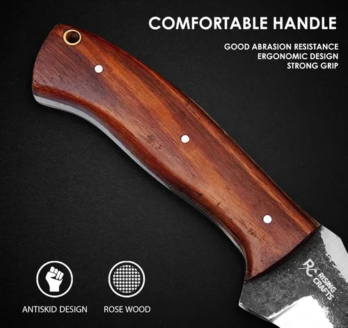 Miniatura 4 de Cuchillo Tracker de 10.00 pulgadas - Cuchillo de supervivencia y caza - Personalizado - Hecho a mano de acero de alto carbono para acampar y Madera