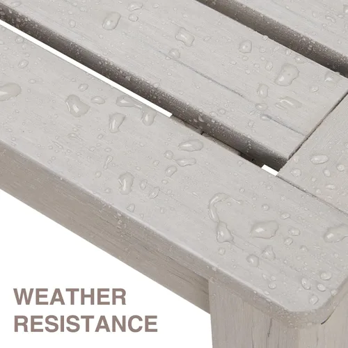 Miniatura 6 de Psilvam Banco para exteriores, banco de porche de madera de polietileno para dos personas, banco de jardín resistente a la intemperie que nunca se