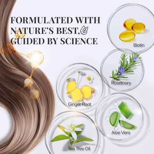 Miniatura 3 de Champú de biotina y romero para el crecimiento del cabello: Champú para la pérdida de cabello para cabello fino infundido con ingredientes ricos