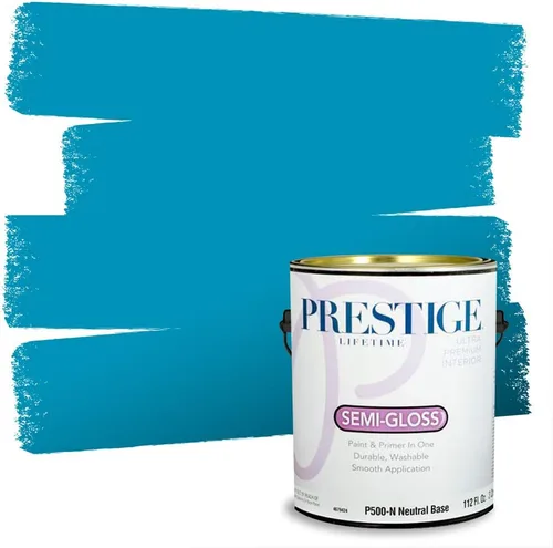 Miniatura 232 de Prestige Paints. - Base y pintura para exteriores en un solo galón, 1 galón. plano, comparable con Sherwin Williams Topsail. SW6799-PCM