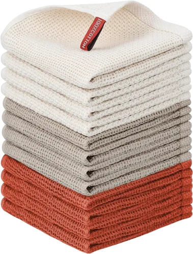 Miniatura 58 de Nialnant - Toalla de cocina 100% algodón, tejido gofre, suave, absorbente y de secado rápido, toallas para secar platos, trapos de limpieza - Multi