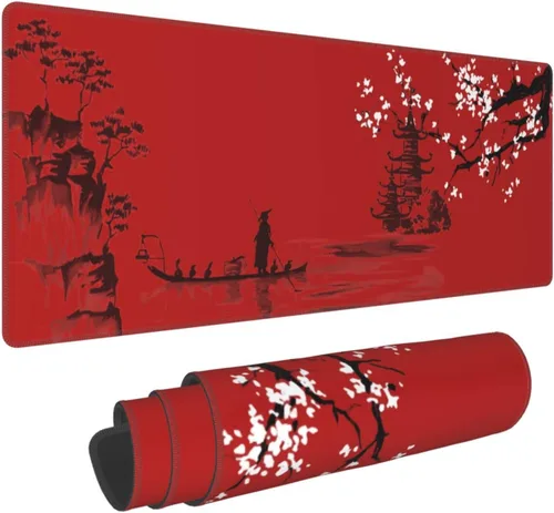 Miniatura 16 de Alfombrilla de mouse grande de gato negro XL extendida para juegos de anime, alfombrilla de escritorio larga con base de goma antideslizante