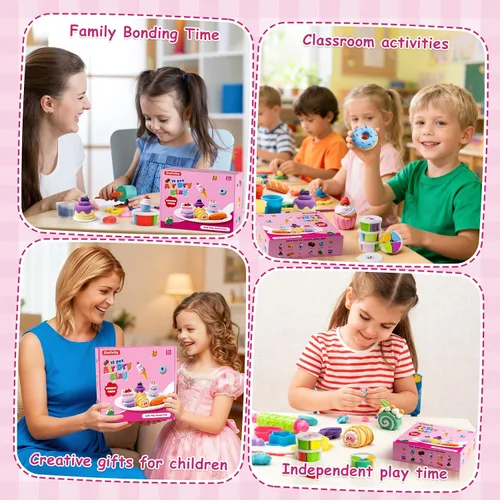 Miniatura 7 de Kit de arcilla seca al aire para niños, 12 manualidades modelado de arcilla mágica, kits de arcilla con herramientas de escultura y tutoriales