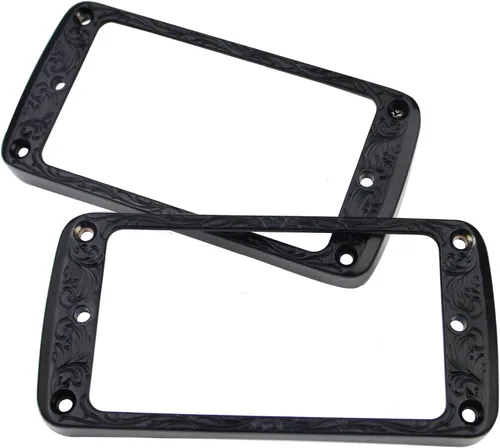 Miniatura 5 de Guyker Juego de anillos de montaje Humbucker de metal con parte inferior curvada – Reemplazo de marco de cubierta de pastillas para puente y cuello