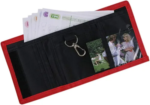 Miniatura 6 de Cartera de lona triple RFID para deportes al aire libre para hombres lindo monedero con cremallera y bolsillo frontal para niños color camuflaje