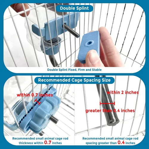 Miniatura 3 de Vannon Botellas de agua para animales pequeños de 6 onzas (6.0 fl oz), dispensador de agua transparente para conejos, cobayas, chinchillas, hurones