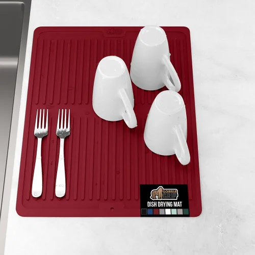 Miniatura 22 de GORILLA GRIP Tapete de microfibra ultra absorbente de agua, malla gruesa de secado rápido, almohadilla antideslizante para platos de fregadero