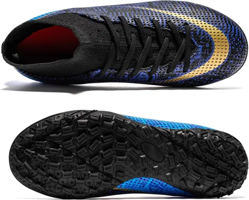 Miniatura 7 de oTzTTzTo Zapatos de fútbol de césped para niños y niñas, zapatos de fútbol sin cordones