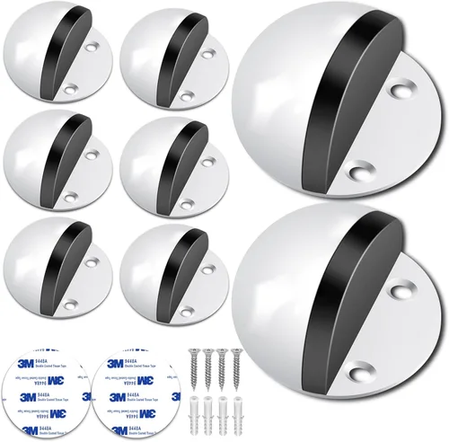 Miniatura 22 de Tope de puerta adhesivo sin necesidad de perforación, tope de puerta para piso, protector de puerta de goma, protector de pared, color blanco