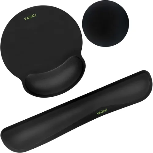 Miniatura 16 de VAGAU Reposamuñecas para teclado y mouse pad de alta calidad, juego de espuma viscoelástica ergonómica para oficina, laptop, Mac, computadora