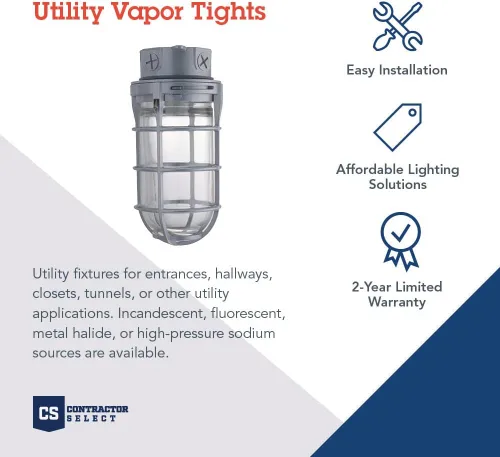 Miniatura 2 de Lithonia Lighting VC150I M12 - Aplique de luz para montaje en techo hermético al vapor incandescente, color gris, VC150I M12, 150watts, 120 volts