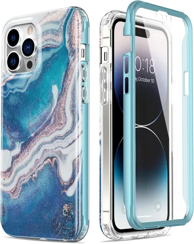 Miniatura 32 de Esdot Funda para iPhone 14 con Protector de Pantalla Integrado, Funda Resistente de Grado Militar con Diseños de Moda para Mujeres y Niñas, Funda