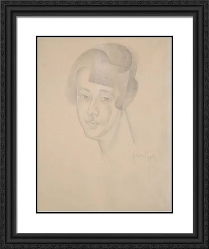Miniatura 5 de ArtDirect Gris, Juan 20x24 Black Modern Framed Art Print Titled: Portrait of Woman ll
