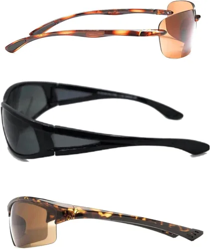Miniatura 2 de The Classic Variety", 3 pares de lentes de sol unisex bifocales deportivos envolventes 2 pares tortuga/1 par negro