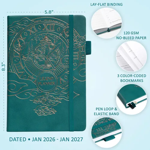 Miniatura 4 de Legend Planner Enero 2026 - Enero 2027 Agenda semanal y mensual fechada para alcanzar tus objetivos, aumentar la productividad y vivir más feliz.