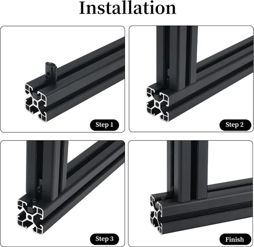 Miniatura 5 de BELLA BAYS 40Series 10Sets de conector interior negro en forma de L, conector de esquina oculta, accesorios de extrusión de aluminio 4040