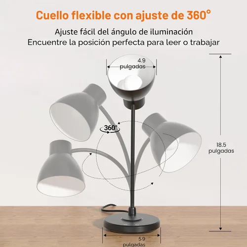 Miniatura 4 de Lámparas de escritorio para oficina en casa – Lámpara de escritorio LED con cargador inalámbrico, 3 modos de color regulables para el cuidado