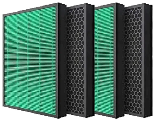 Miniatura 5 de Paquete de 2 filtros de carbono Nispira True HEPA de repuesto compatibles con el purificador de aire Coway Airmega Max2 400S 400. 10.88" x 1.75" x