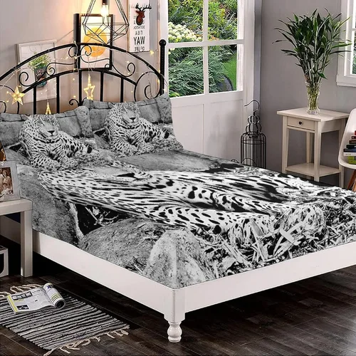 Miniatura 9 de XISUNYA Juego de sábanas decorativas tamaño Queen, juego de sábanas bajeras y 2 fundas de almohada con bolsillos profundos de Halloween