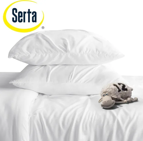 Miniatura 7 de SERTA Simply Clean - Juego de edredón hipoalergénico de 3 piezas, suave, ligero, plisado, tamaño matrimonial/queen, gris