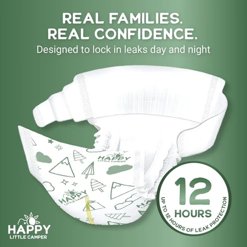 Miniatura 6 de Happy Little Camper Pañales Super Saver, talla 4, 25 unidades Pañales desechables económicos para piel sensible Hipoalergénicos, sin fragancia