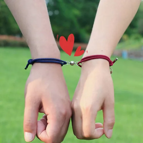 Miniatura 4 de Dsxnklnd - Juego de 2 pulseras magnéticas de distancia para amantes del sol y la luna, para parejas, amantes de la amistad, joyería de moda, regalo
