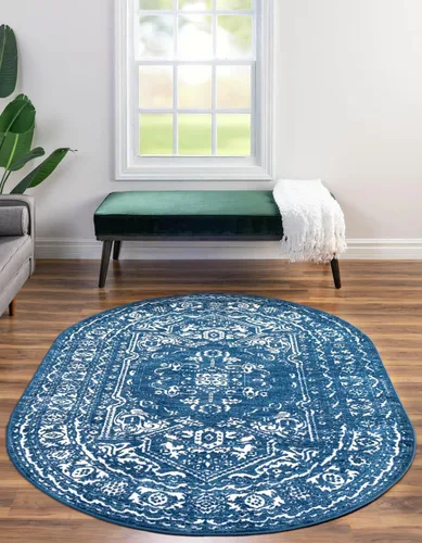 Miniatura 24 de Unique Loom Boston Collection - Alfombra de área con medallón (3 pies 3 pulgadas, redonda, blanco/gris)