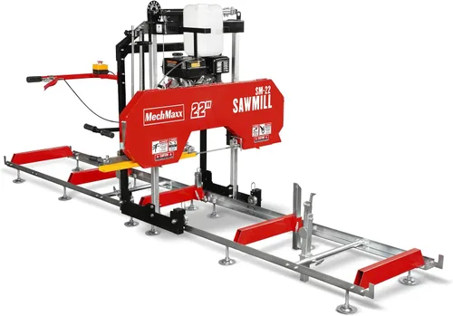 Miniatura 27 de MechMaxx Aserradero portátil de 18'', motor de gasolina DUCAR 212cc 7HP, ancho de tablero de 15'' y grosor de tablero de 7'', longitud de pista