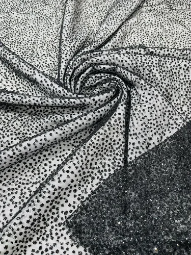 Miniatura 2 de New Creations Fabric & Foam Inc, brillo de tela con purpurina de tul grueso/brillo de tul para vestidos/tela de purpurina de malla/tela de Negro