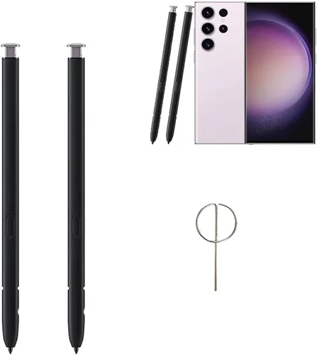 Miniatura 7 de Paquete de 2 S Pen S23 Ultra Stylus de repuesto para Samsung Galaxy S23 Ultra S Pen, sin función Bluetooth (negro fantasma) + pin de expulsión