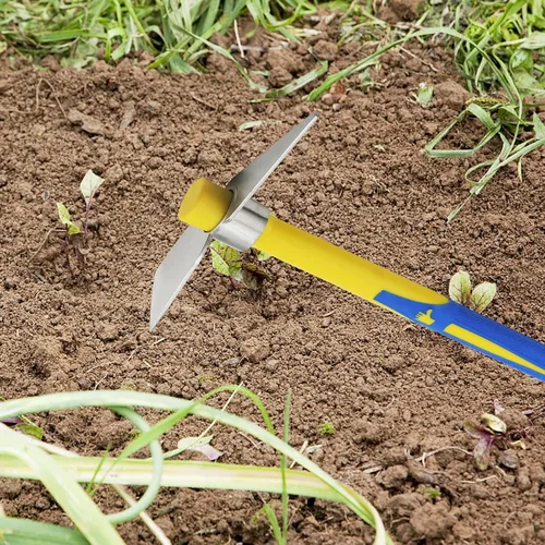 Miniatura 7 de 2 herramientas de azada de jardín, cultivador de acero inoxidable y hacha de selección manual con mango de fibra de vidrio, azada de mattock