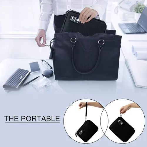 Miniatura 6 de Organizador de cables de viaje, organizador electrónico portátil impermeable para cable USB, cargador de teléfono, auriculares, tarjeta SD, 5