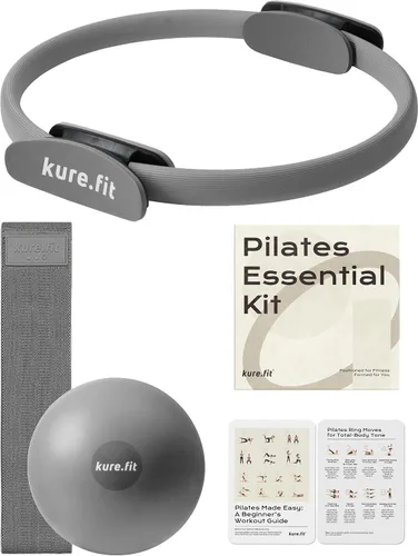 Miniatura 12 de Kit de pilates para mujer - Juego de equipo de pilates para el hogar con anillo, pelota y bandas de resistencia Kit de pilates con accesorios