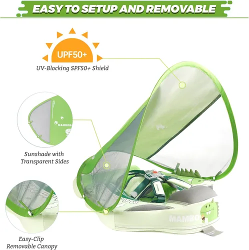 Miniatura 4 de Mambobaby Float Deluxe - Flotador de piscina para bebés: entrenador de natación seguro y cómodo para bebés y niños pequeños, diseño no inflable