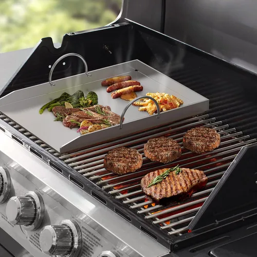Miniatura 6 de Stanbroil Sartén de acero inoxidable con soporte de repuesto para parrillas Weber 8854 Weber Genesis II serie 400