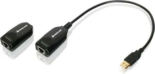 IOGEAR Extensor USB 2.0 sobre adaptador Cat5 5E 6 - Conexión de hasta 164 pies - USB tipo A (M) a A (F) - Plug n Play - Discos duros - Impresoras -