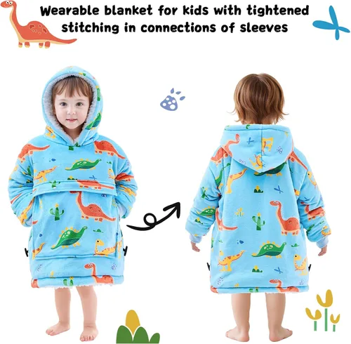 Miniatura 4 de yescool - Manta con capucha para niños, sudadera con manta de gran tamaño con sherpa, regalos para niñas adolescentes, jóvenes, niños, niñas