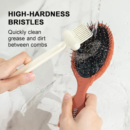 Miniatura 6 de RHOS Herramienta limpiadora de cepillos de pelo 2 en 1, limpiador de peine para eliminar el vello y el polvo, ideal para el hogar, uso en el salón