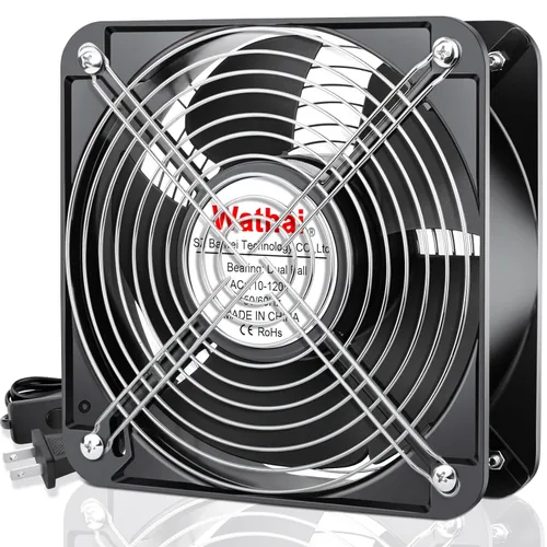 Wathai AC Axial 2060 7.874 in Case Muffin Fan 110v 120V Dual Ball Alto Rendimiento Industrial Caso Ventilador de Enfriamiento 7.874 in x 7.874 in x