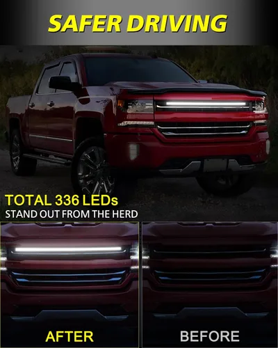 Miniatura 3 de Kit de luces LED DRL de 36.6 pulgadas para Chevy GM Silverado 2014-2018, accesorios para parrilla delantera, luces de acento de barra de posición