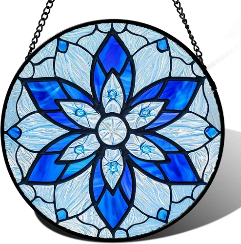 Miniatura 22 de Colgador de vitrales para colgar en ventanas, Koi y Lotus para puerta, decoración del hogar, atrapasoles de peces, Navidad, Día de la Madre, regalos
