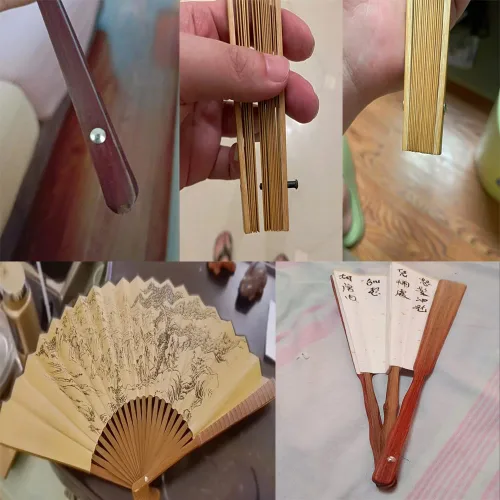 Miniatura 4 de Paquete de 8 ventiladores de mano plegables para remaches de eje de ventilador de mano, kit de reparación de clavos y tuercas de 1.181 in/1.18